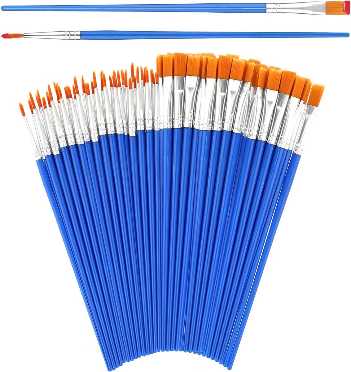 ByShane - 30-delige kwastenset voor kunstenaars | Ronde en platte nylon penseelset | Geschikt voor acrylverf waterverf- en olieverfschilderijen | Fijne penselenset met kleine kwasten